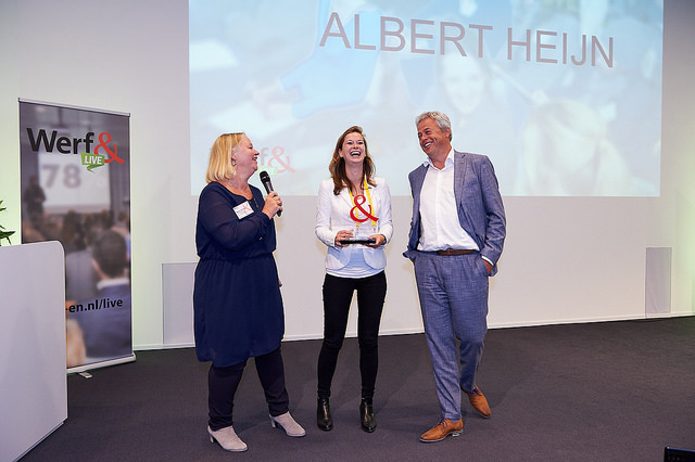 juryvoorzitter marion de vries met Laura van der Zee en rene Herremans van Ahold