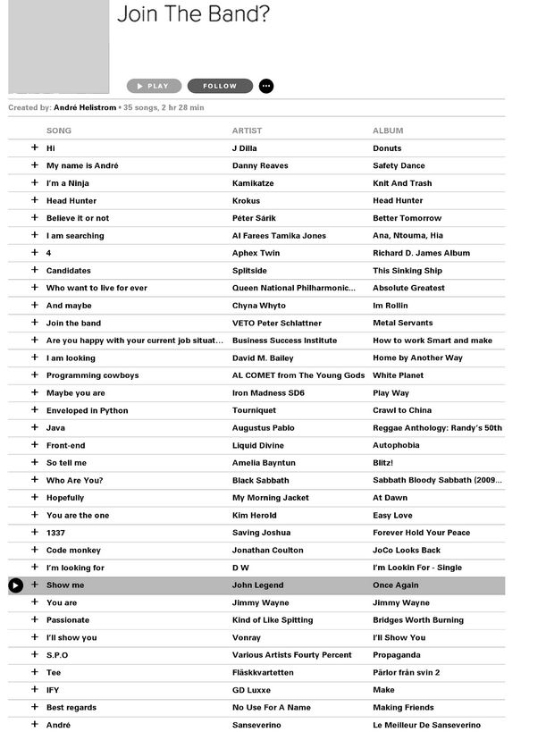 join the band spotify