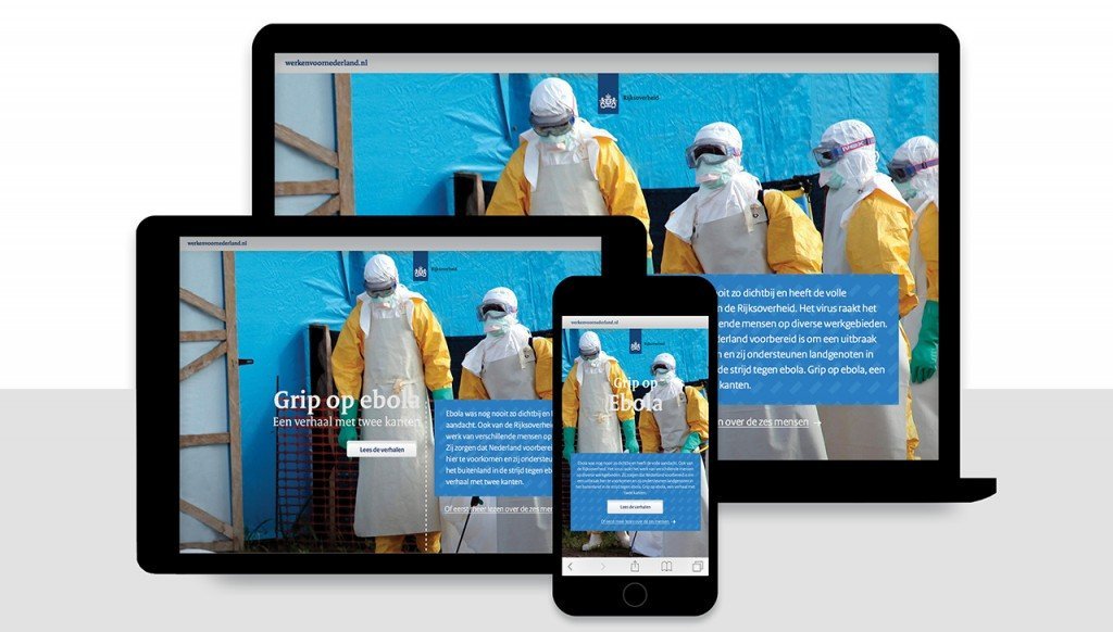 Grip op Ebola: interactieve longread tbv Employer Branding Rijksoverheid. (Kaliber iov Rijksoverheid)