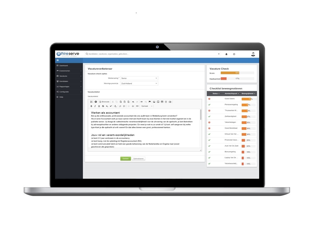 Geslaagde integratie VacatureVerbeteraar binnen Hireserve