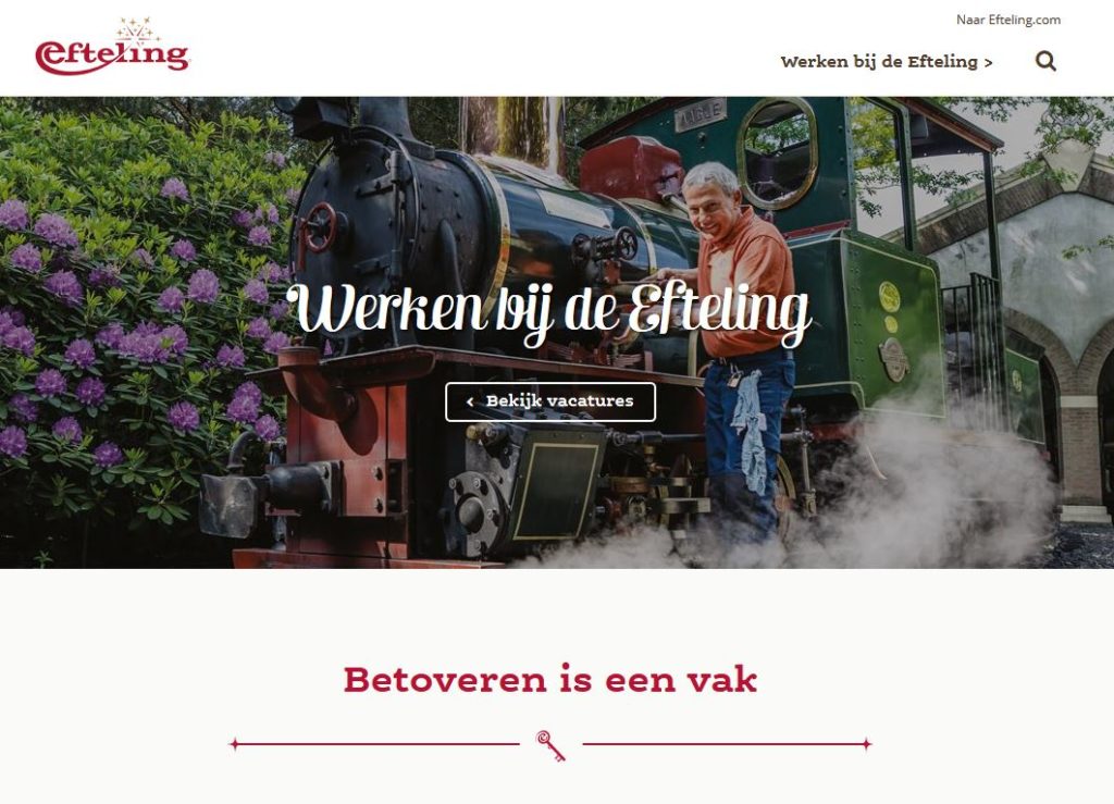 De Efteling zorgt voor betovering. Hun vacaturesite helaas (nog) niet