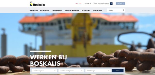 Deel van de recruitmentsite van Boskalis