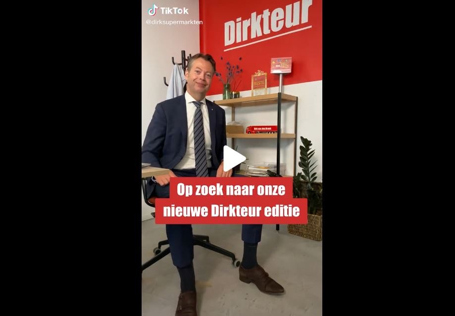 Supermarktketen Dirk laat kandidaten nu ook solliciteren met een TikTok-video