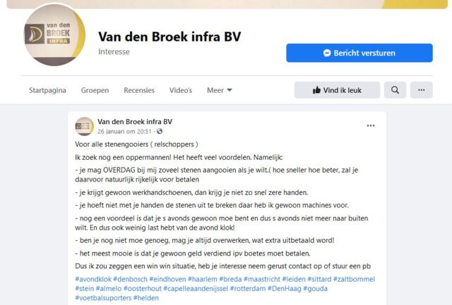 van den broek infra in januari