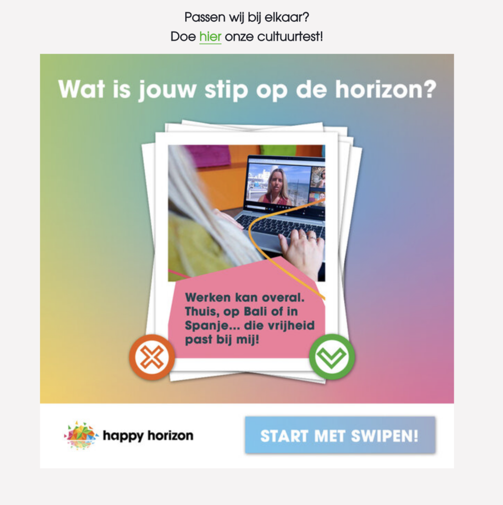 Over de SwipeGame voor organisatiecultuur (inzending Happy Horizon)