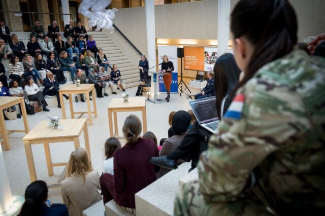 Minister Kajsa Ollongren bij het evenement Women, Men, Peace & Security in maart 2024.