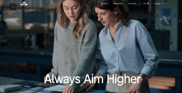 Bij KLM werken mensen al ruim 100 jaar aan de toekomst van de luchtvaart. Maar hoe maak je dit concreet en aantrekkelijk voor nieuw talent? De nieuwe KLM-campagne Always Aim Higher geeft dit streven een gezicht. Hoe ziet dat eruit?