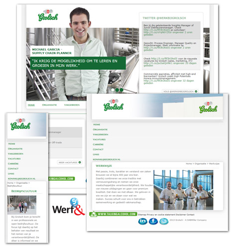 Grolsch heeft nieuwe responsive recruitmentsite